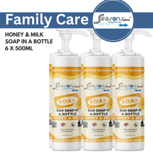Bar Soap in a bottle Honey and Milk 6X500ML